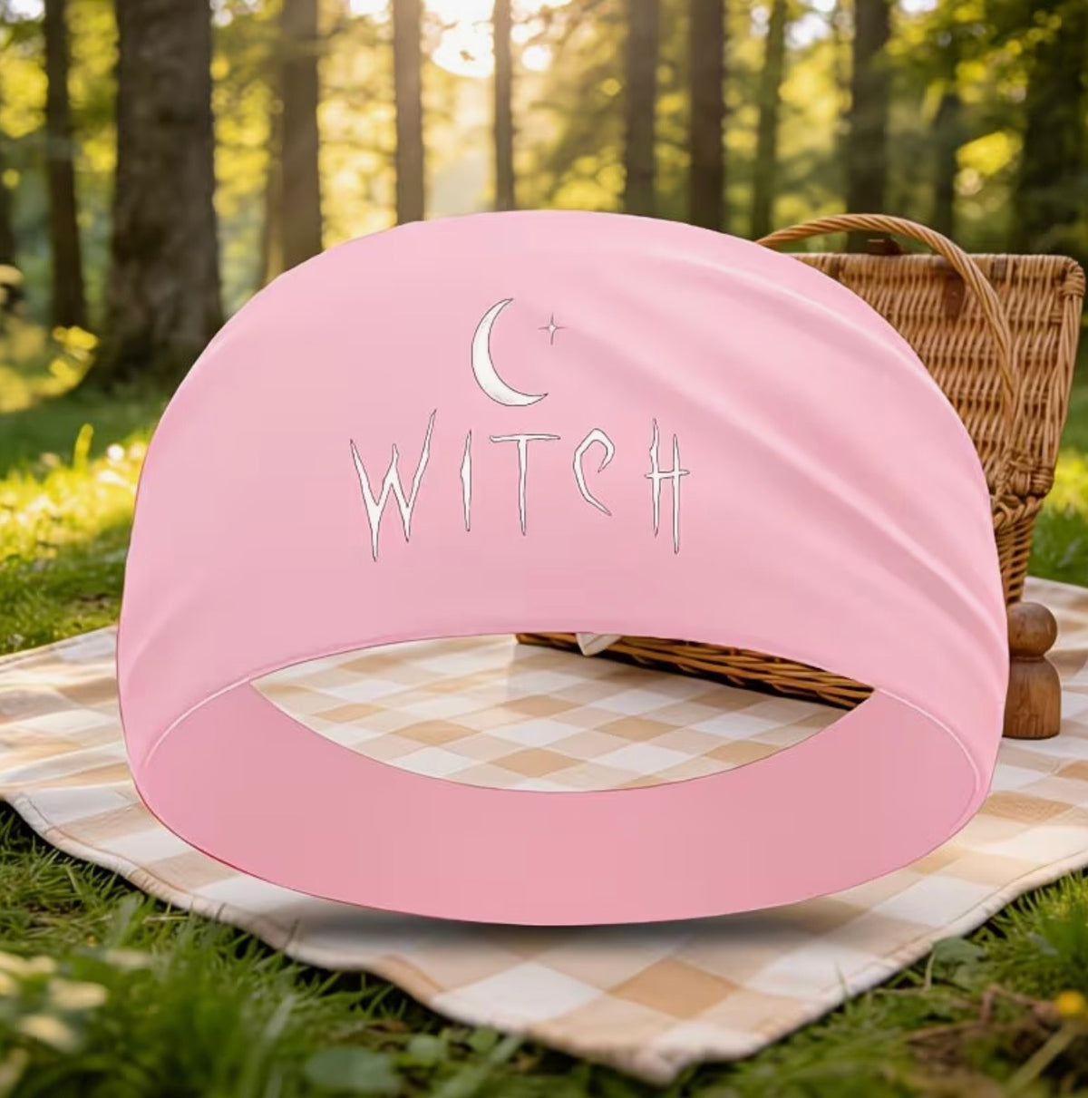 Witch Crescent Moon Headband – Pink