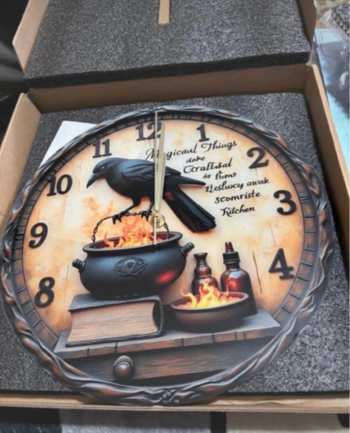 Magical Things – Raven & Cauldron 30cm Gothic Wall Clock