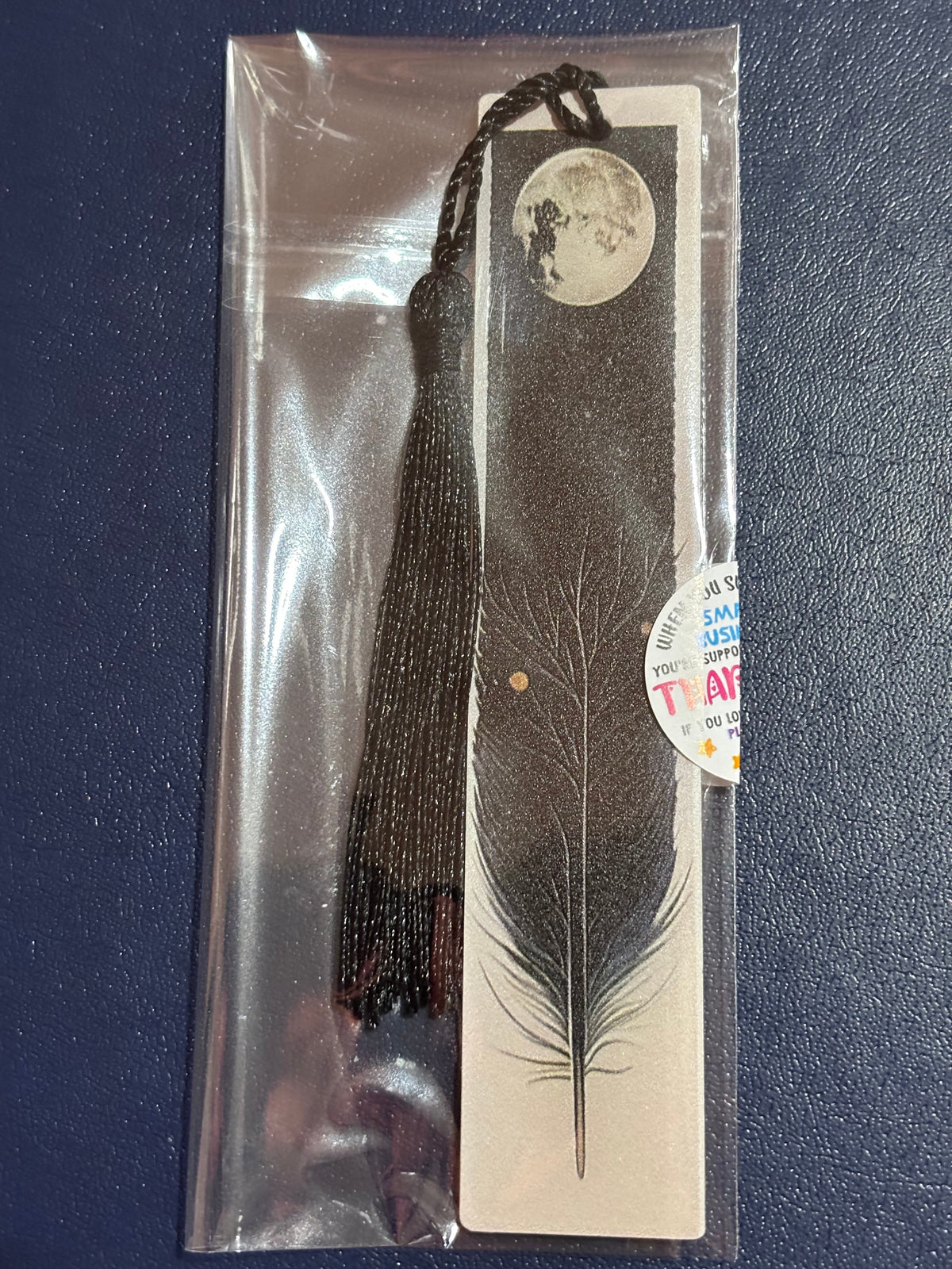 Cats & Feathers Acrylic Bookmark with Silk Tassel