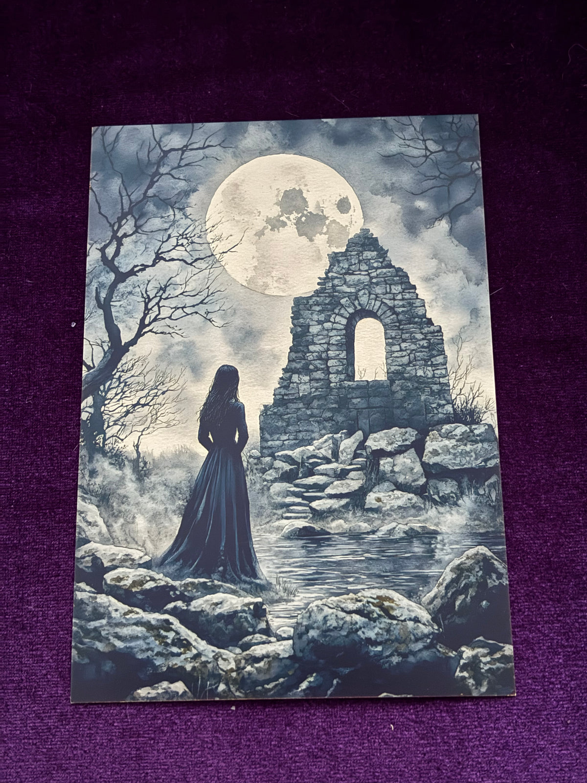 Gothic Moonlit Ruins Mini Print Set – Set 4