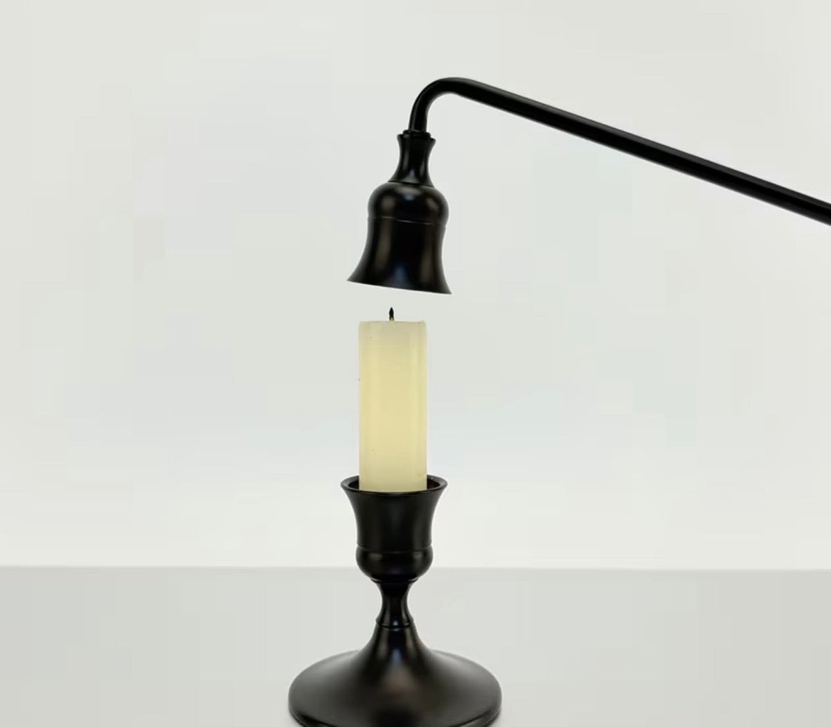 Black Metal Wrought-Iron Candle Snuffer – Traditional Bell Design