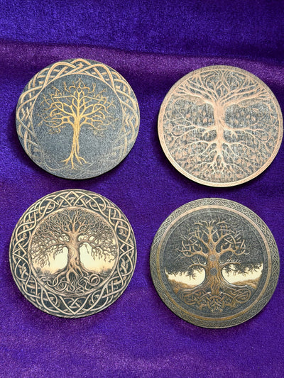 Tree of Life Wooden Coasters – Set of Four