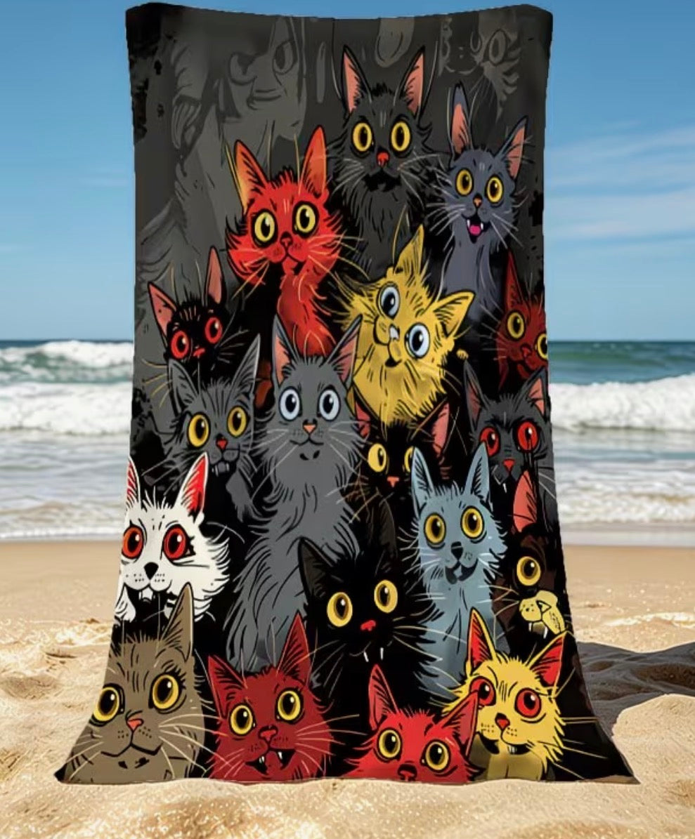 The Usual Suspects – Gothic Cat Bath Towel