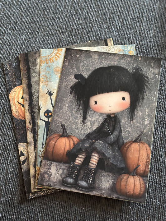 Gothic Doll Mini Art Print Set (4 Pack)
