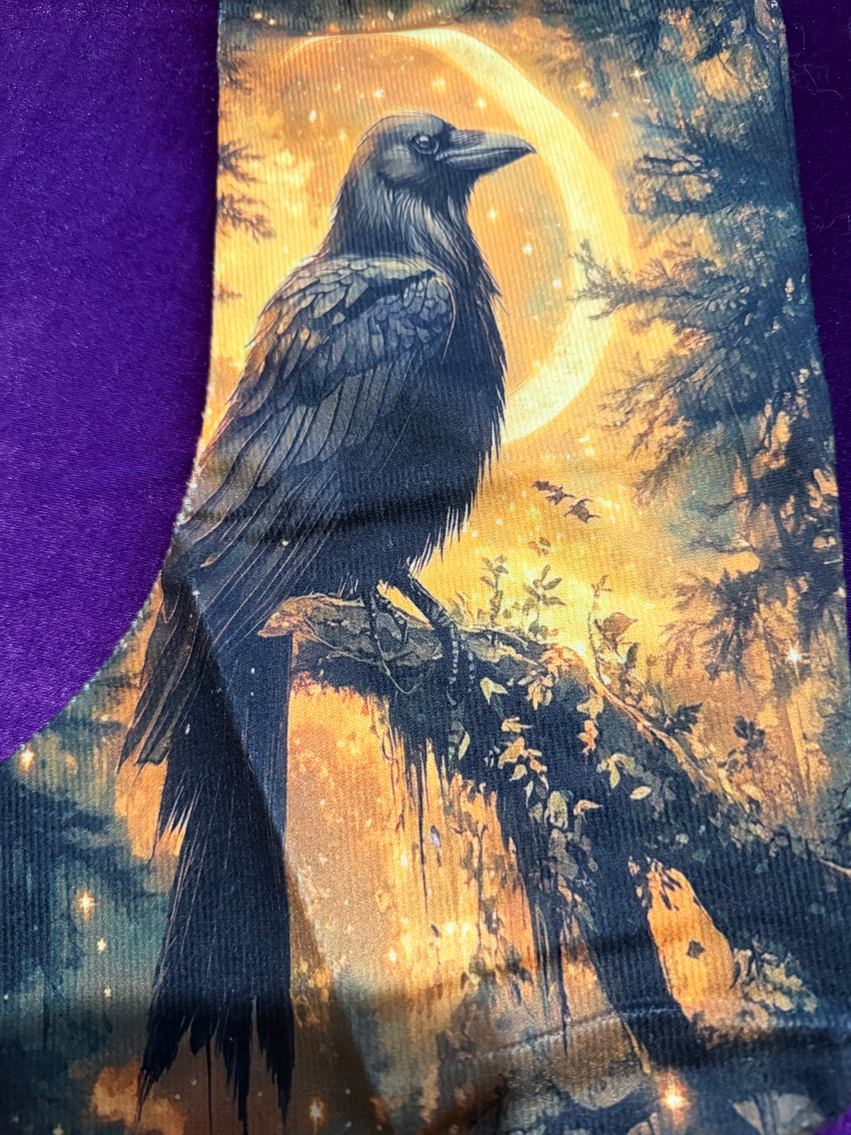 Raven Moon Velvet Christmas Stocking