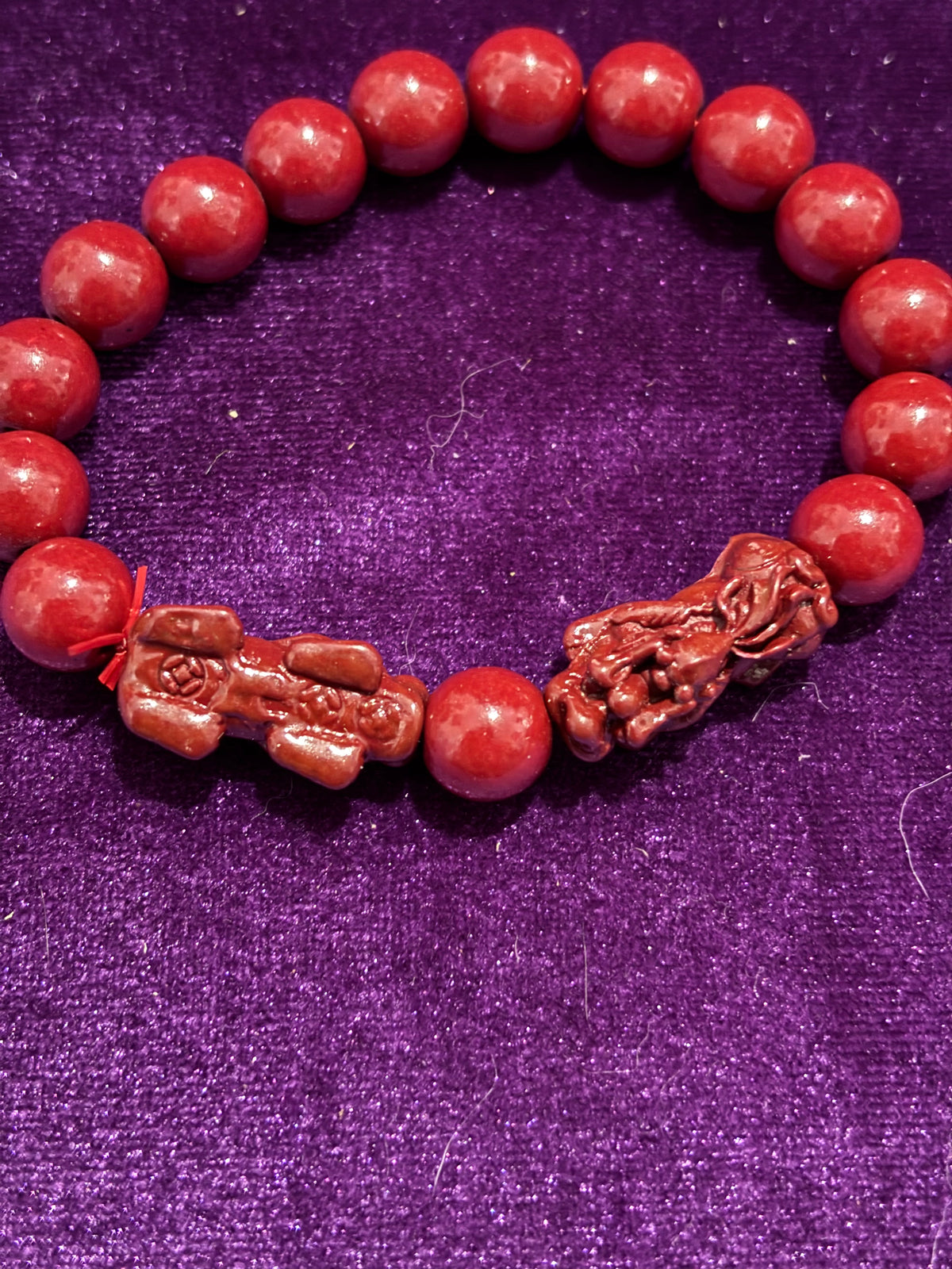 Cinnabar Dragon Beaded Bracelet