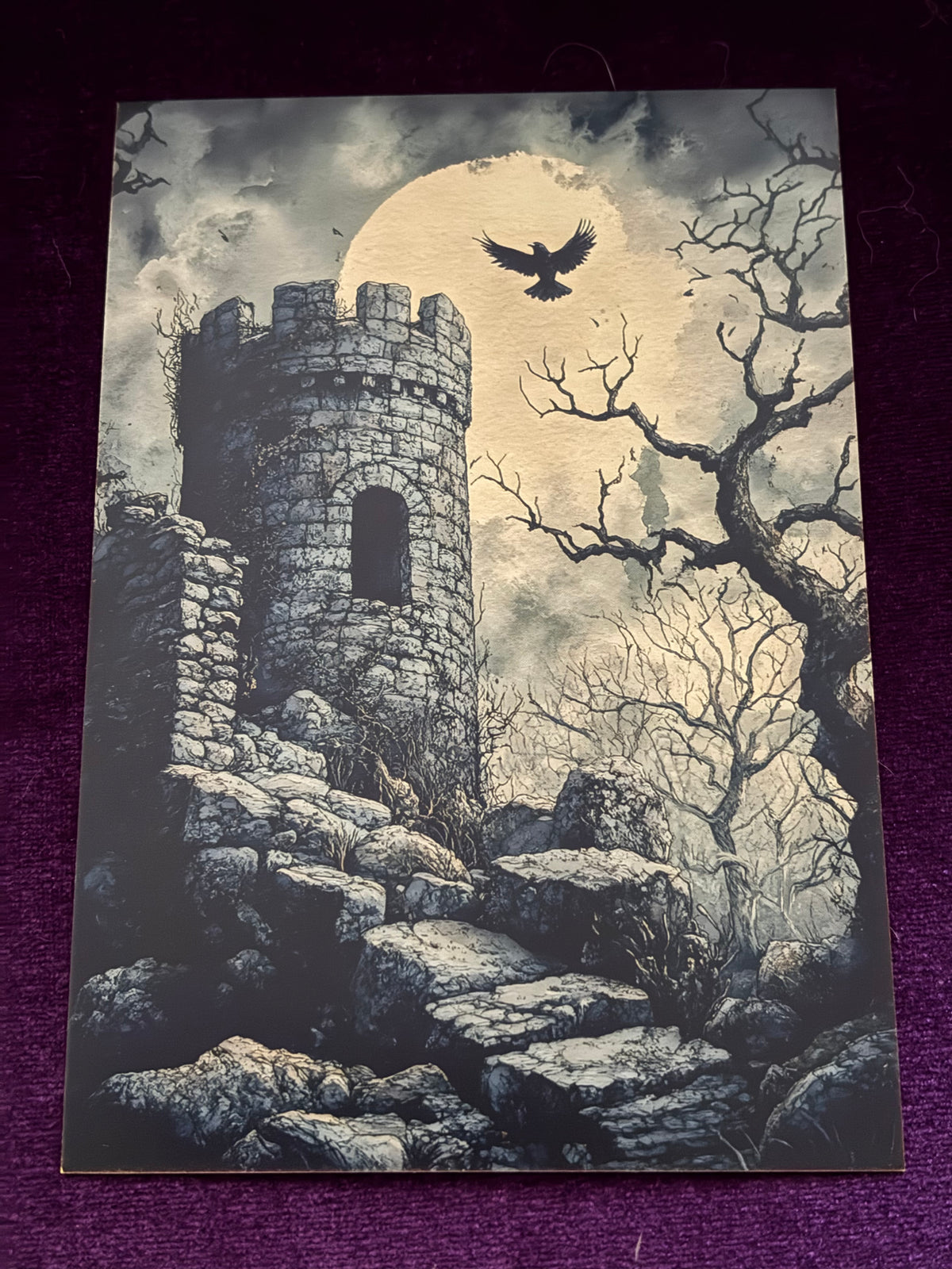 Gothic Moonlit Ruins Mini Print Set – Set 1