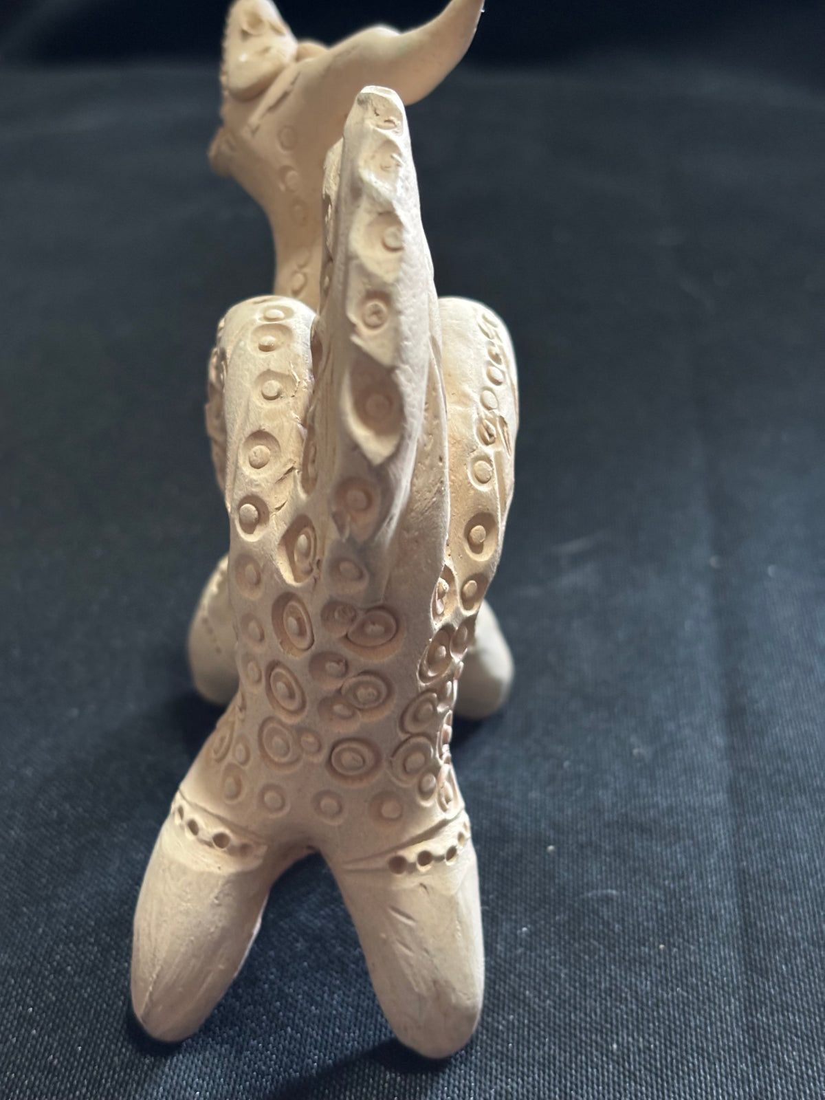 Handmade Vintage Uzbek Handmade Clay Dragon Figurine