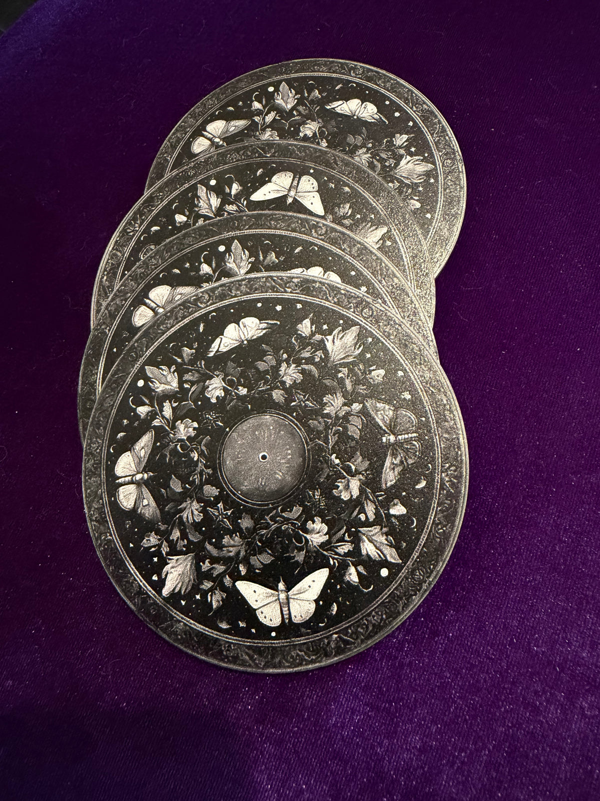 Midnight Moths 4 Coaster Set