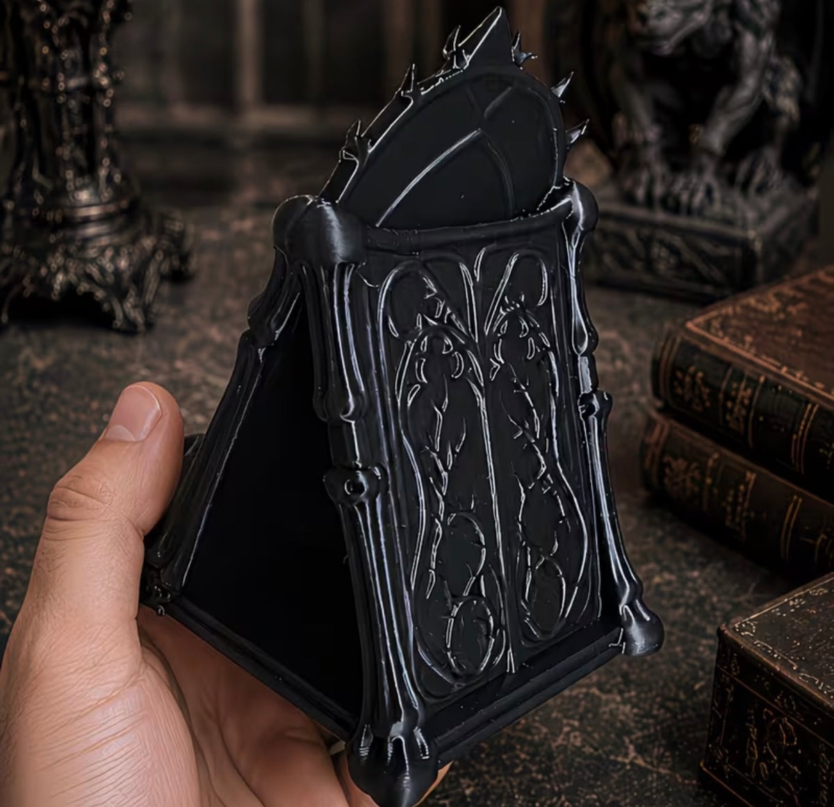 Gothic Cathedral Skull Phone Stand