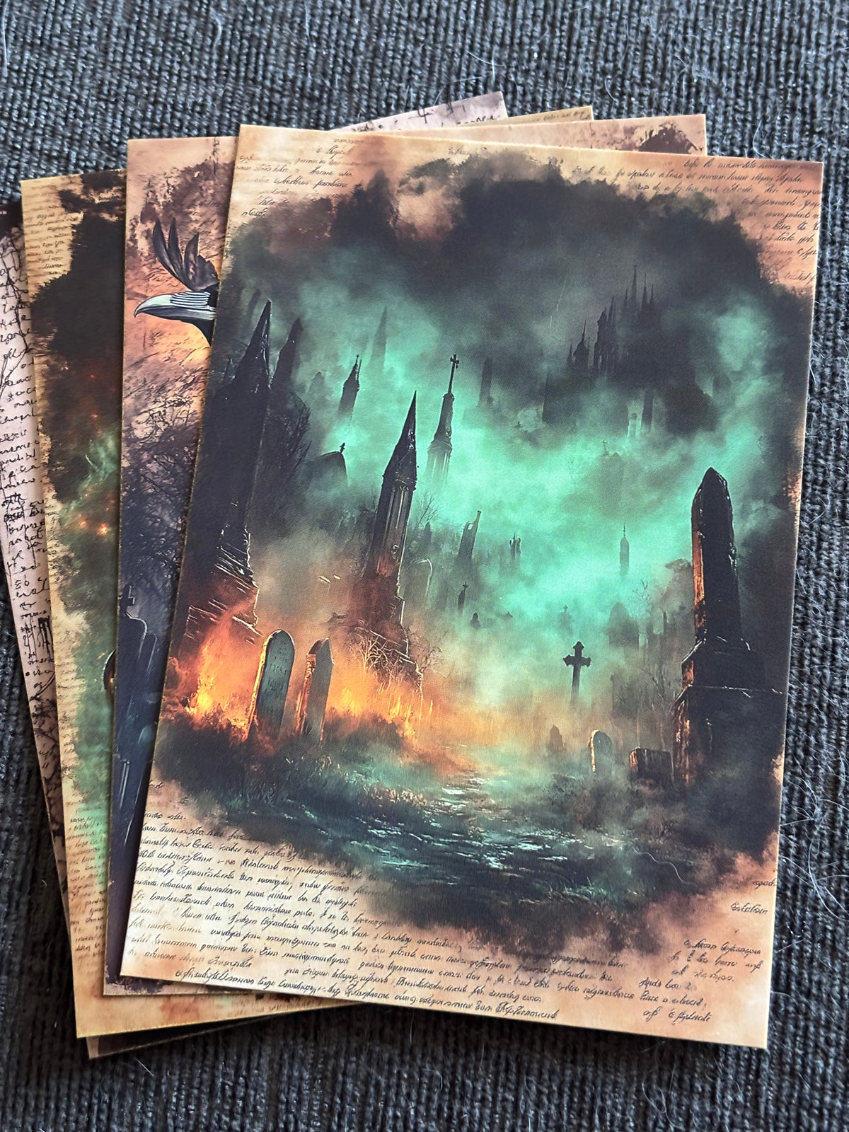 Gothic Graveyard Art Print Set