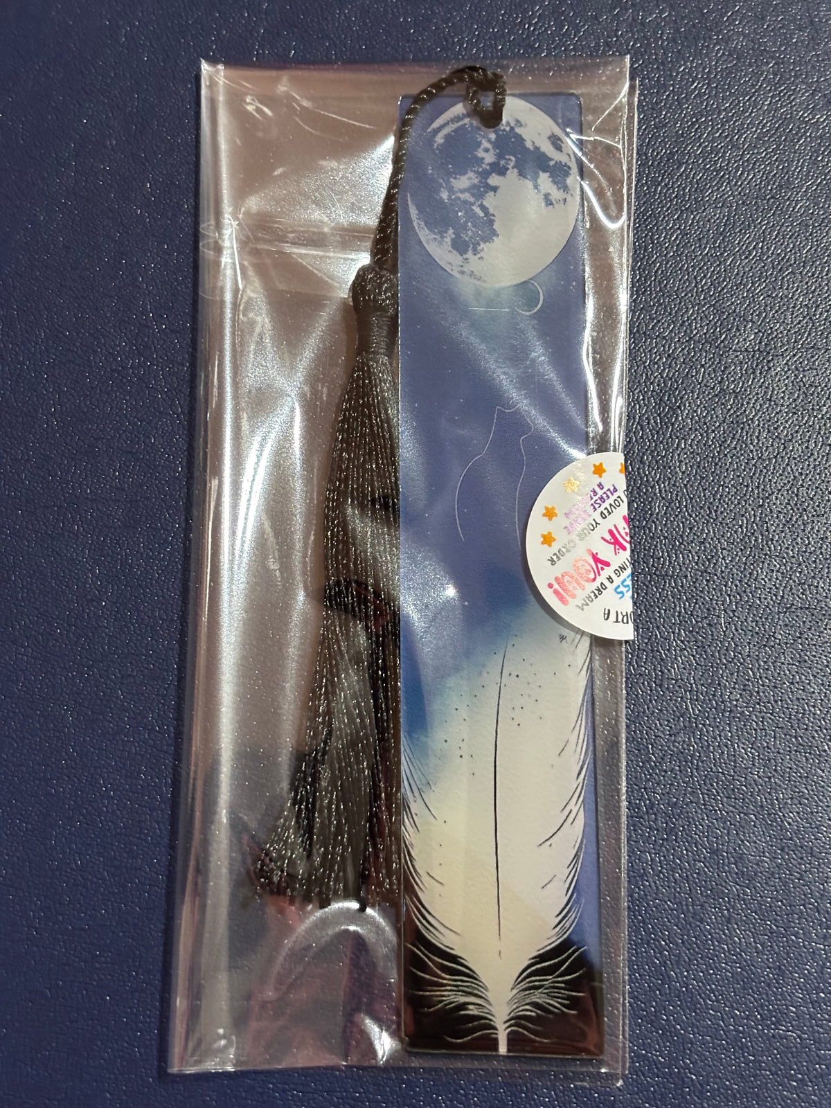 Cats & Feathers Acrylic Bookmark with Silk Tassel