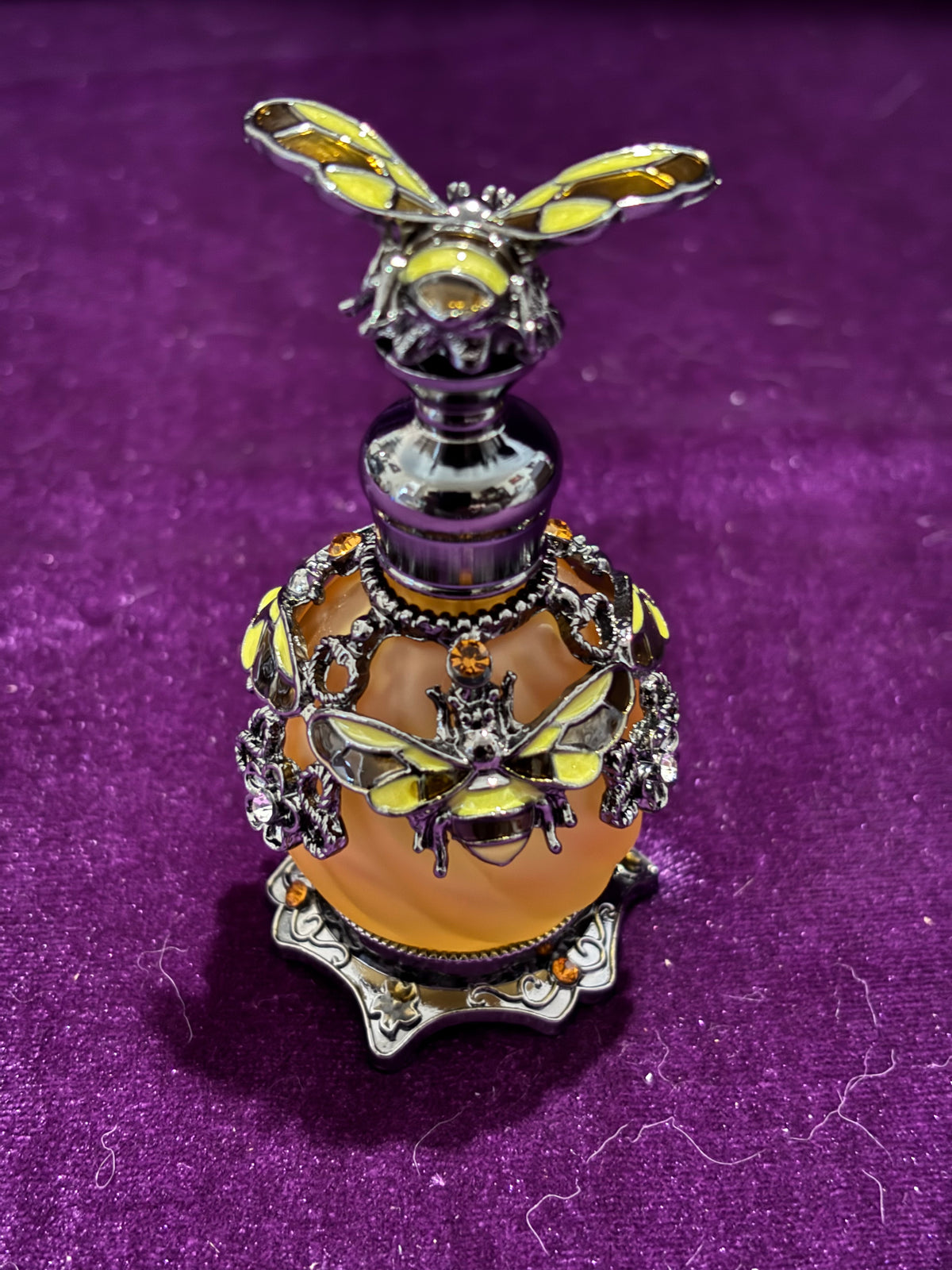 Handmade Enamel Bee Glass Perfume Bottle – 25ml