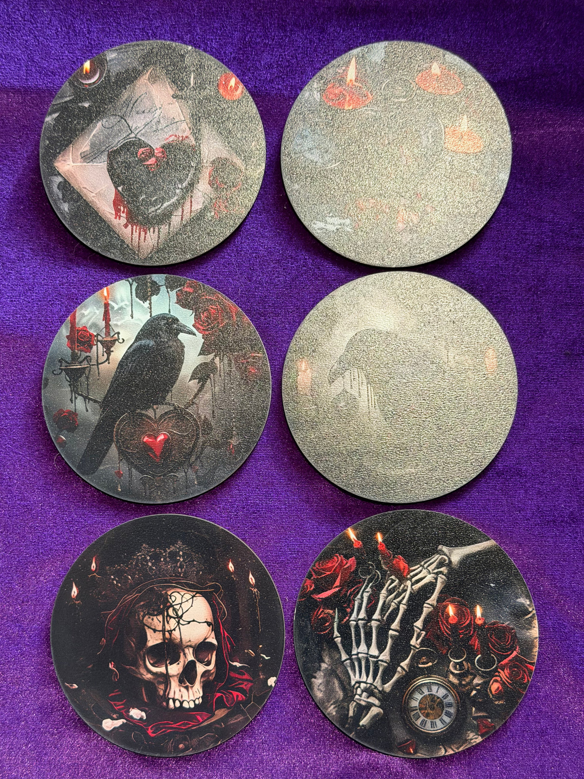 Gothic Shadows Wooden Coasters – Set of Six