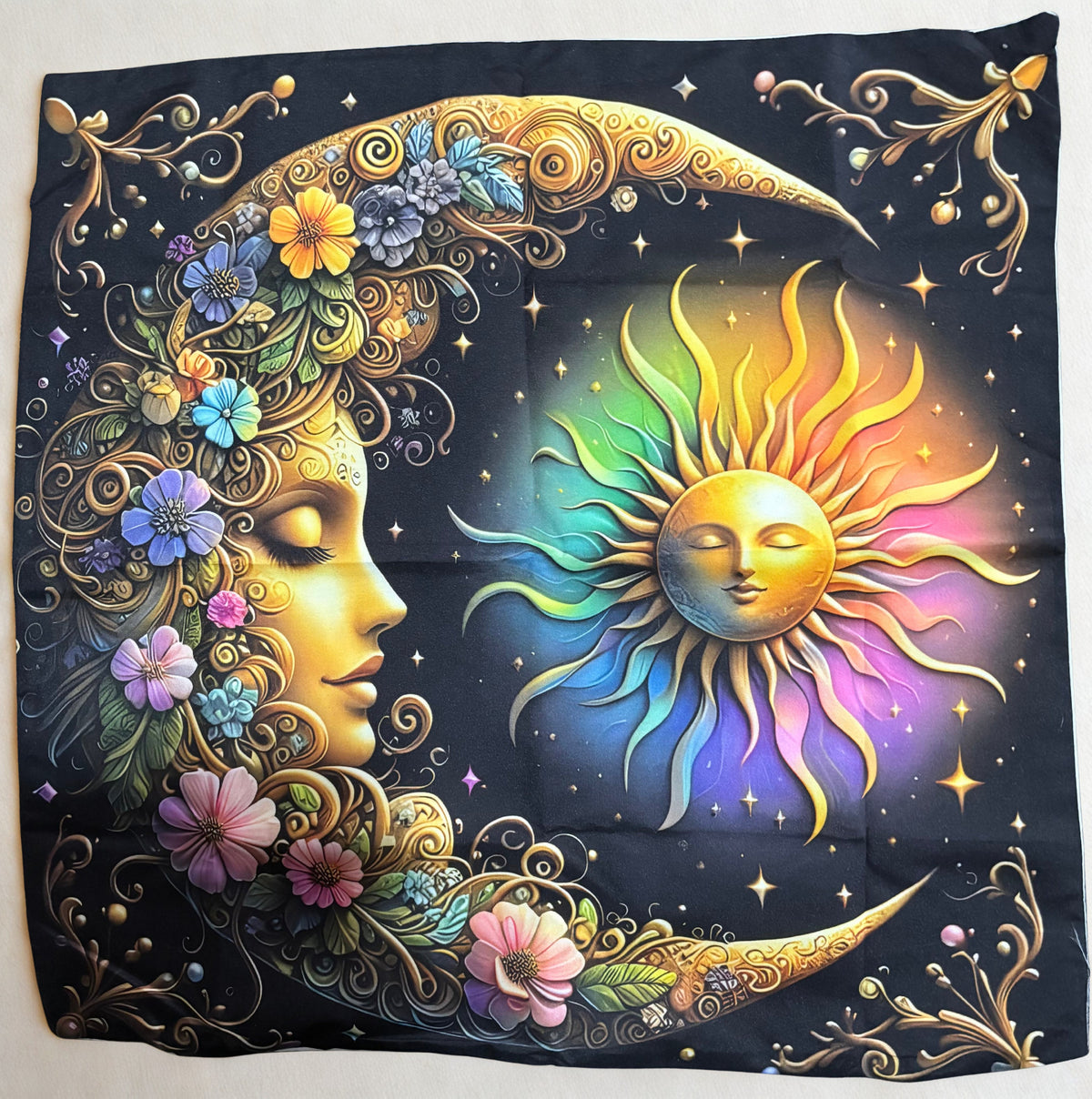 Celestial Garden – Sun & Moon Cushion Cover