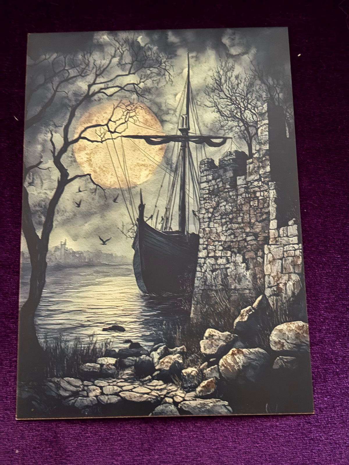 Gothic Moonlit Ruins Mini Print Set – Set 2