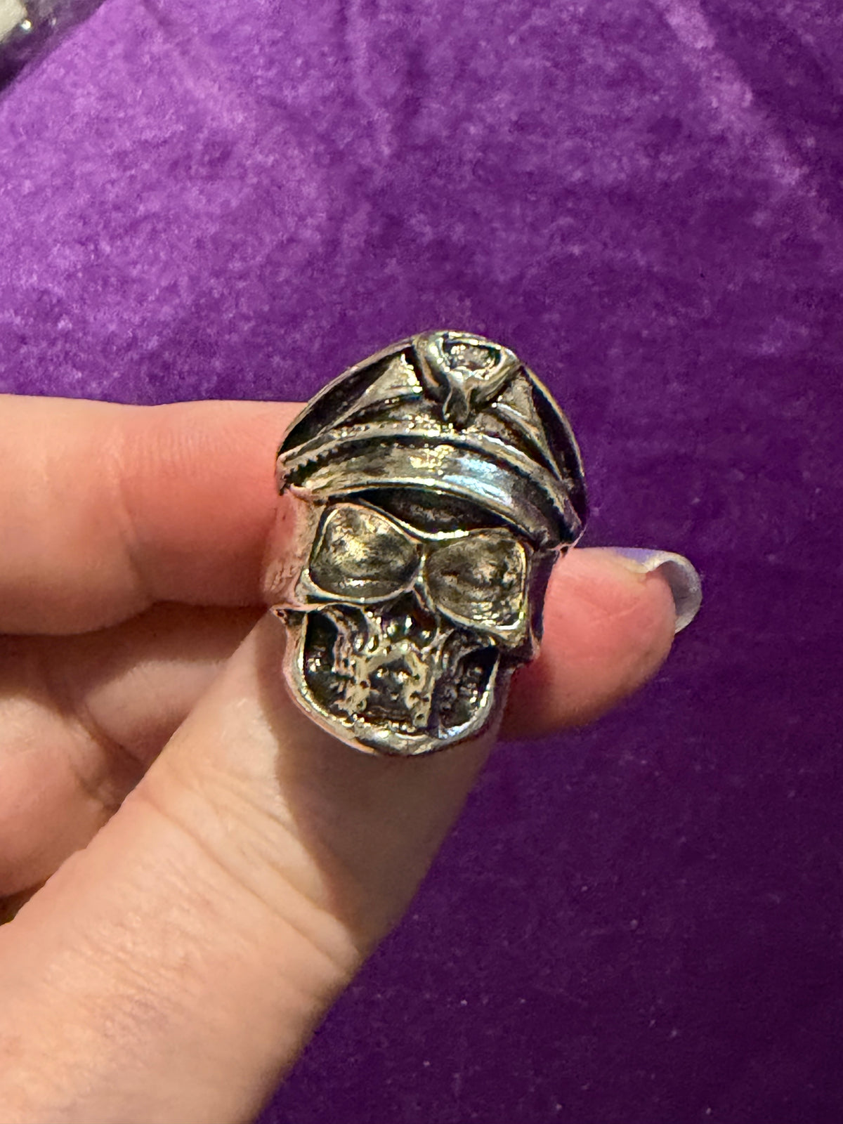 Dead Commander – Stainless Steel Officer Skull Statement Ring