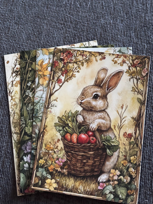 Cottagecore Bunny Art Print Set