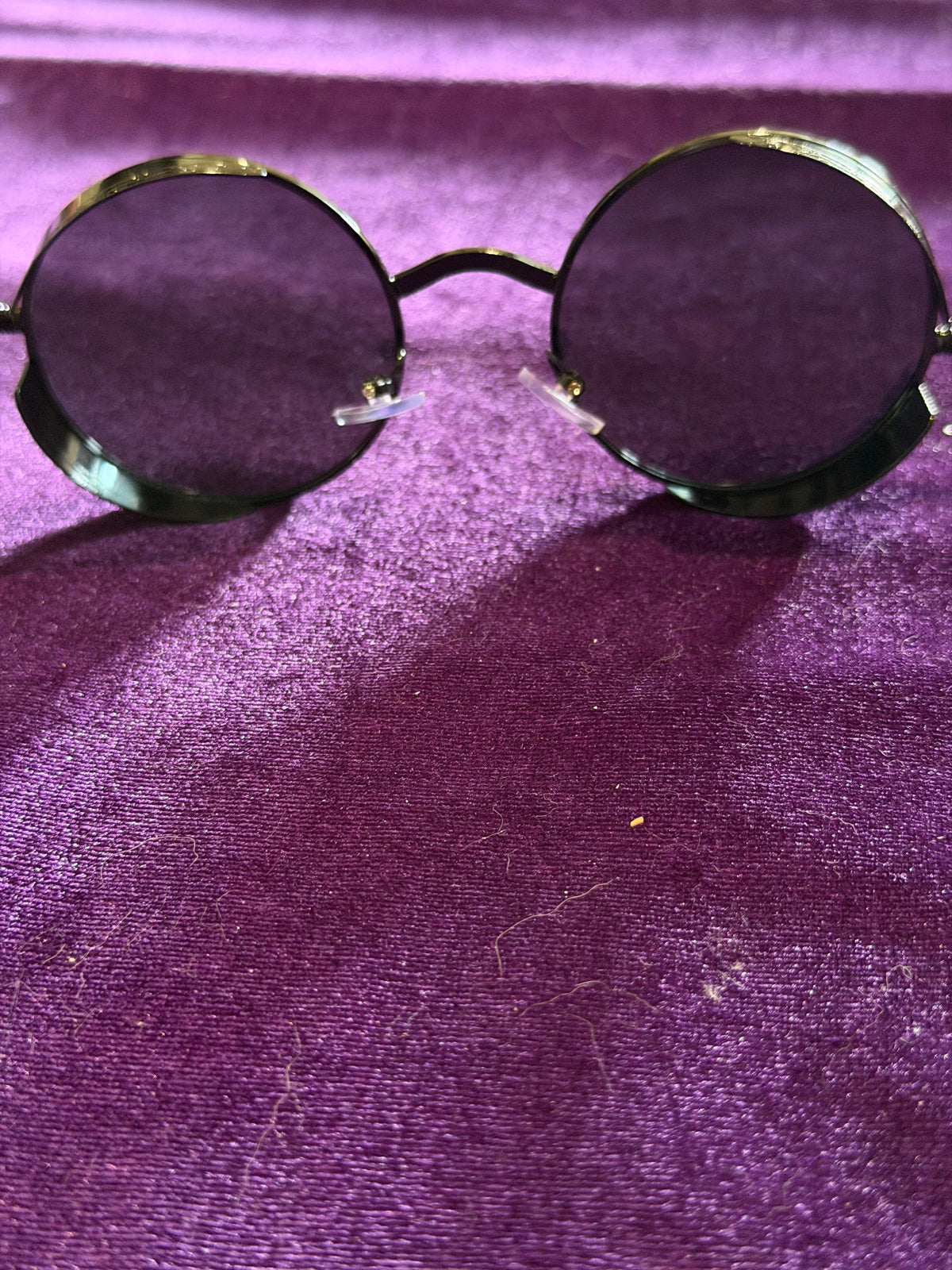 Black Gothic Steampunk Round Sunglasses