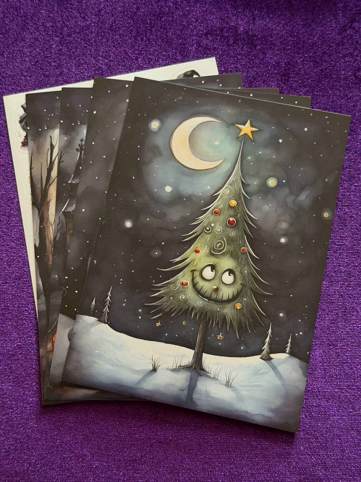 Yuletide Whimsy Christmas Tree Set With Stickers