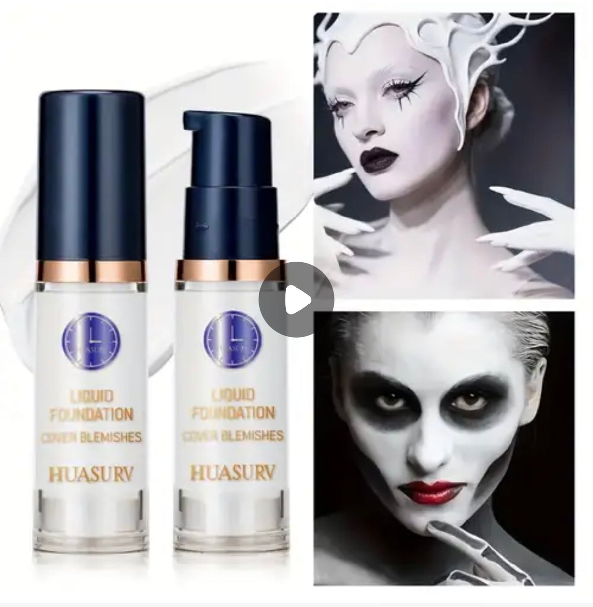 HUASURV White Liquid Foundation – Gothic & Cosplay Base