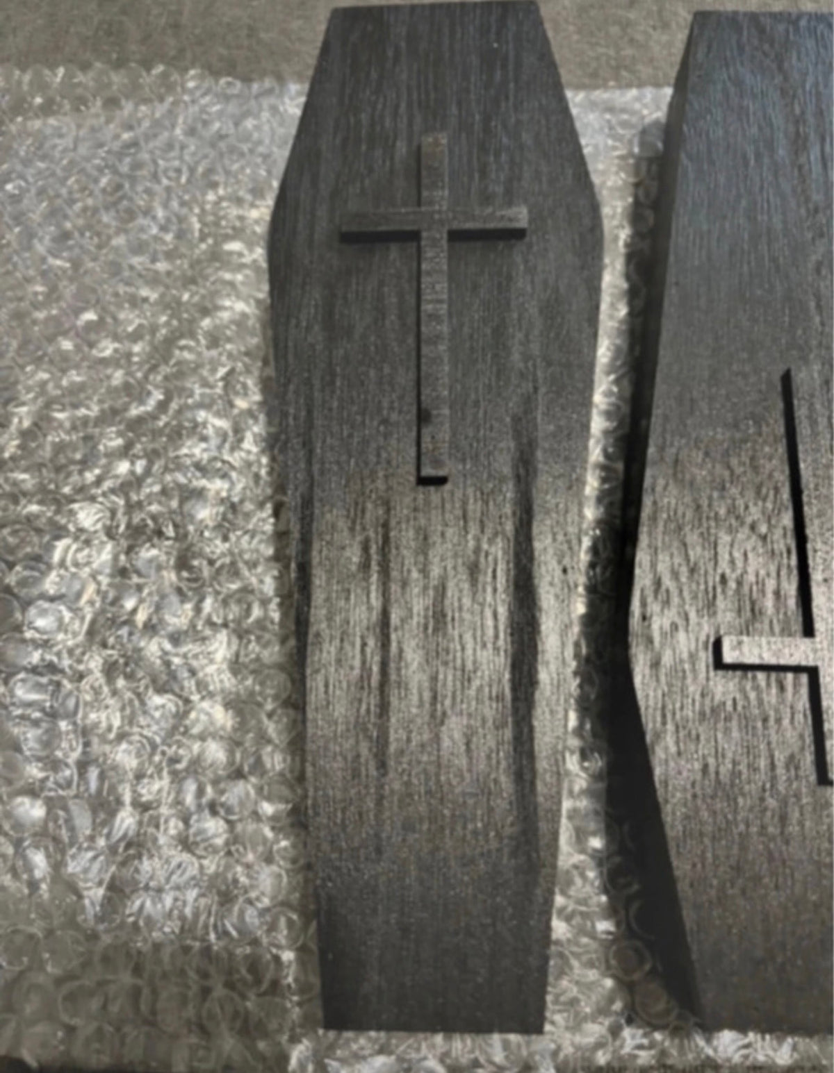 The Mourner’s Bloom — Wooden Coffin Wall Vase