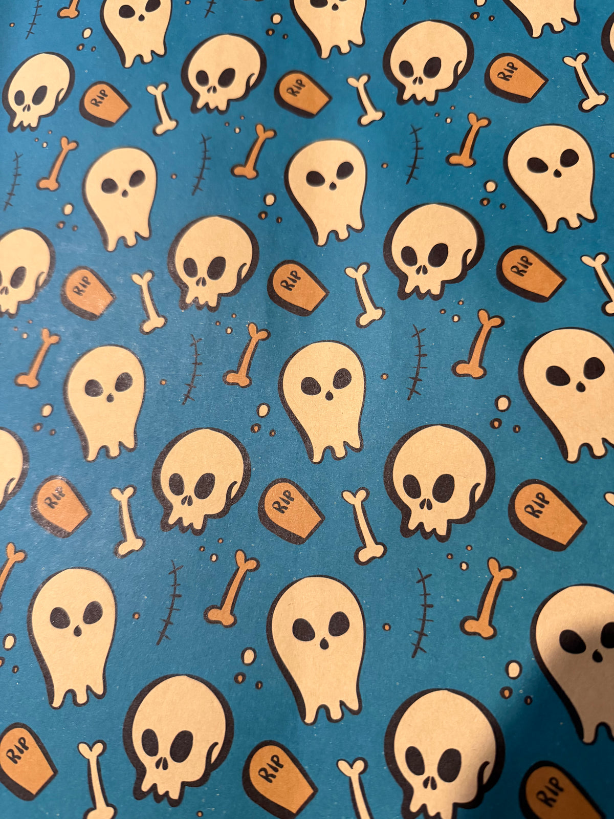 Skulls, Ghosts & Gravestones Wrapping Paper — 2 Sheet Pack