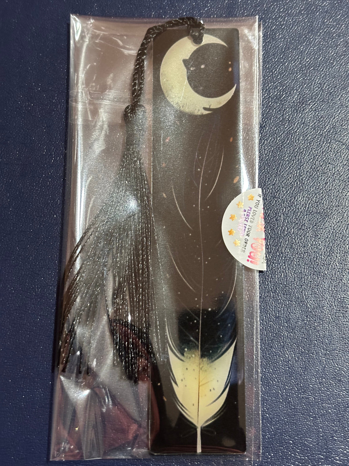 Cats & Feathers Acrylic Bookmark with Silk Tassel