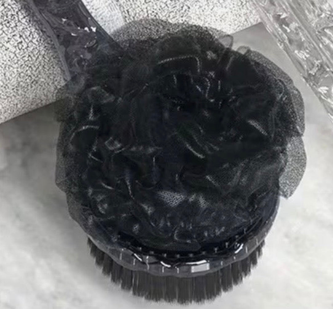 Long Handle Dual-Sided Bath & Shower Brush – Black