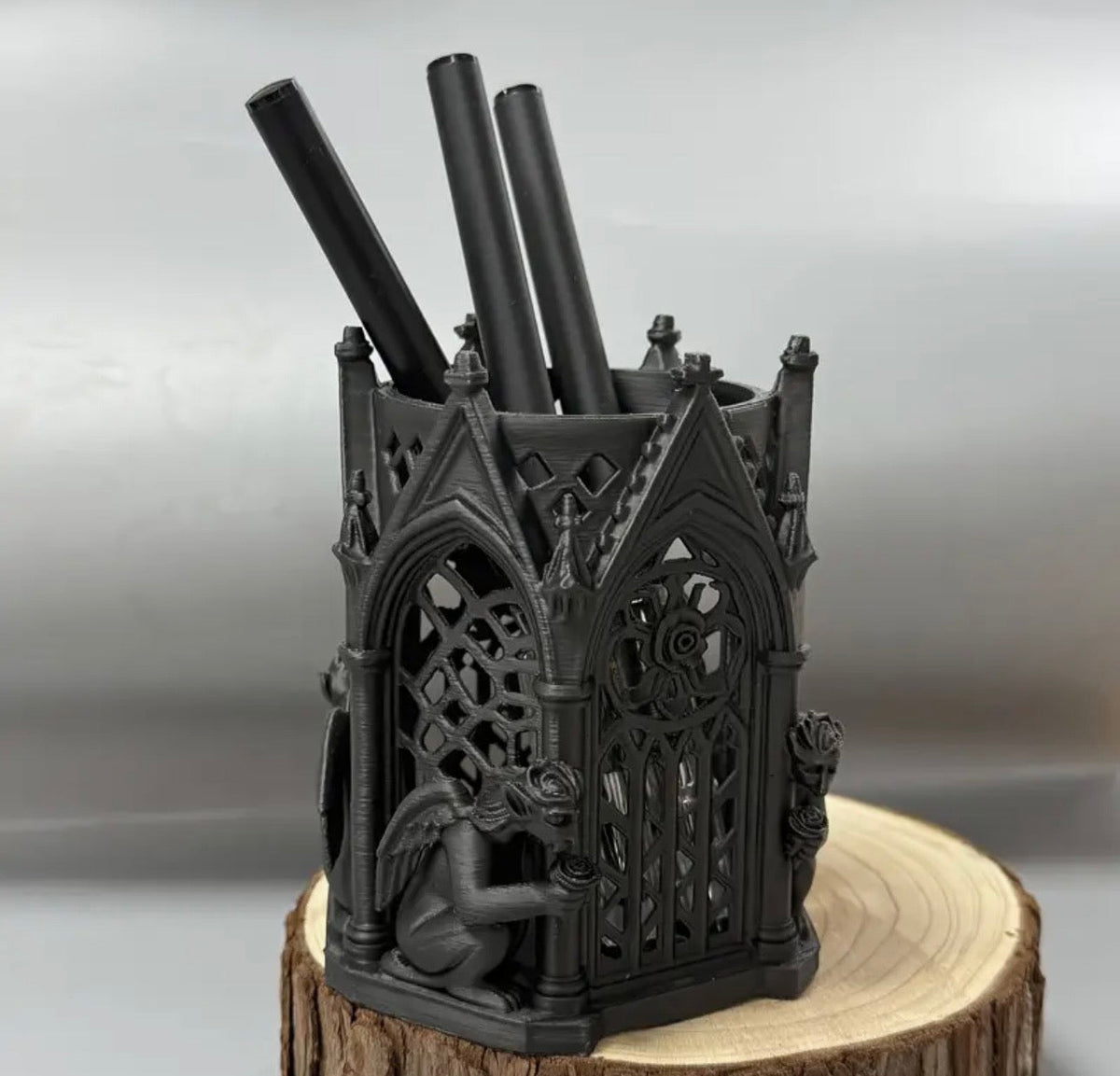 Gothic Cathedral Gargoyle Pen Holder
