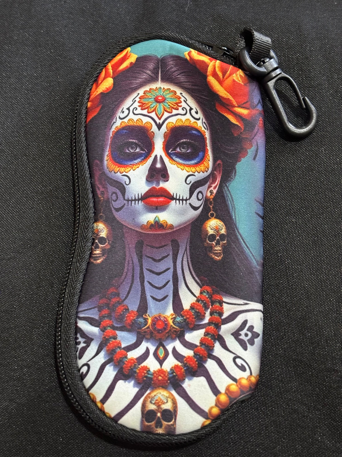 Shockproof Glasses Case – Clip-On Sunglasses Case Sugar Skull