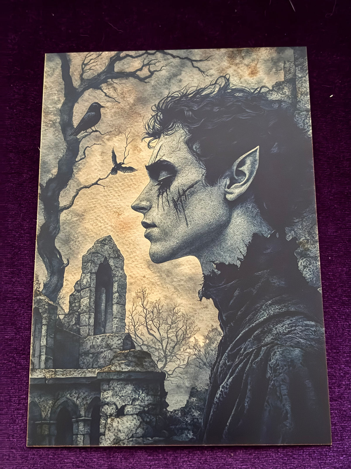 Gothic Moonlit Ruins Mini Print Set – Set 2