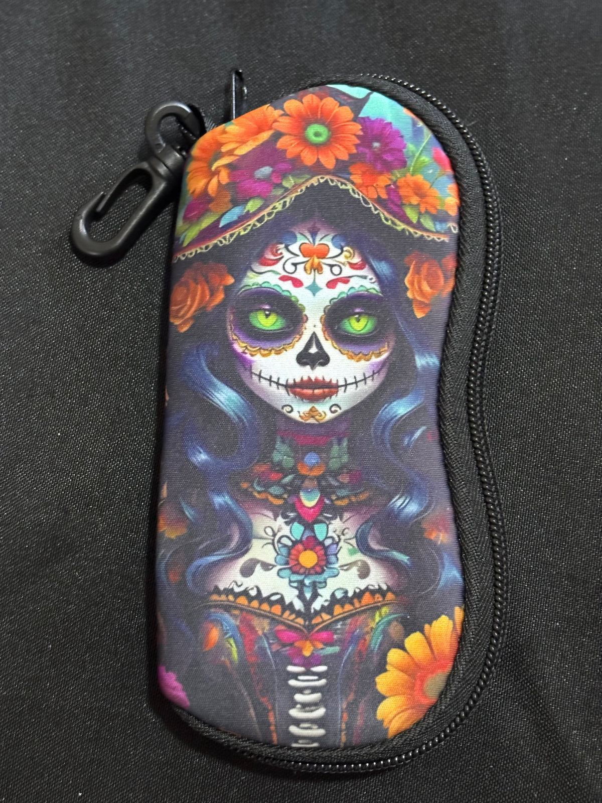 Shockproof Glasses Case – Clip-On Sunglasses Case Sugar Skull