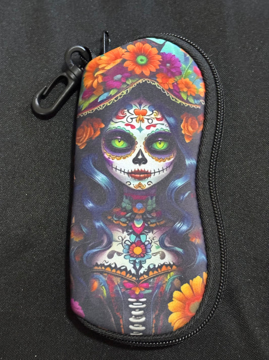 Shockproof Glasses Case – Clip-On Sunglasses Case Sugar Skull