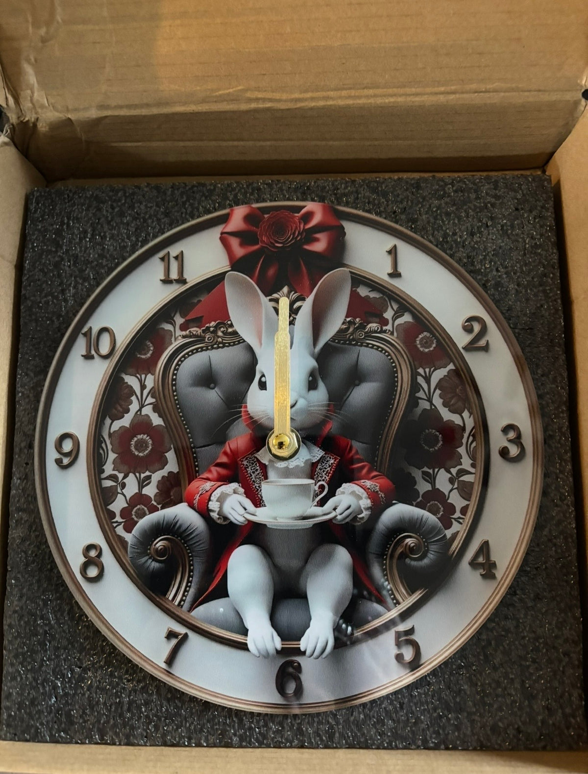 White Rabbit’s Tea Time – 8-Inch Wonderland Wall Clock