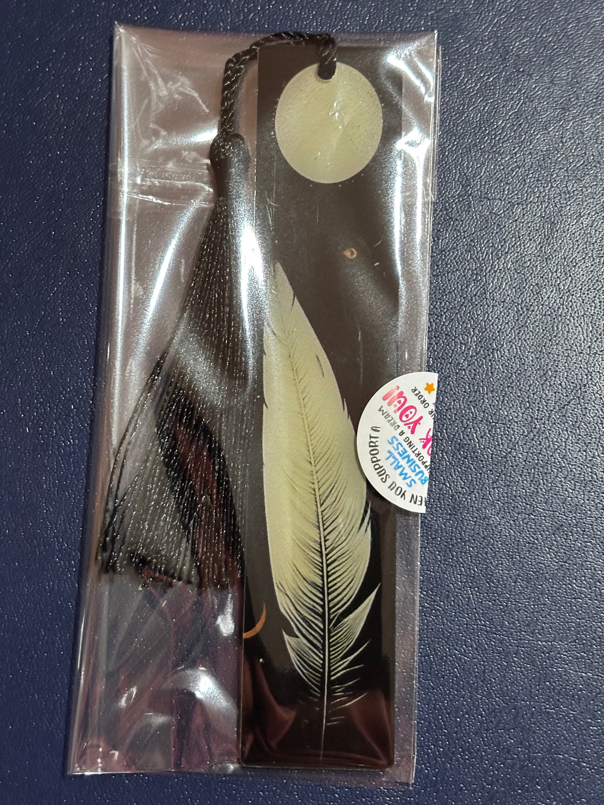 Cats & Feathers Acrylic Bookmark with Silk Tassel