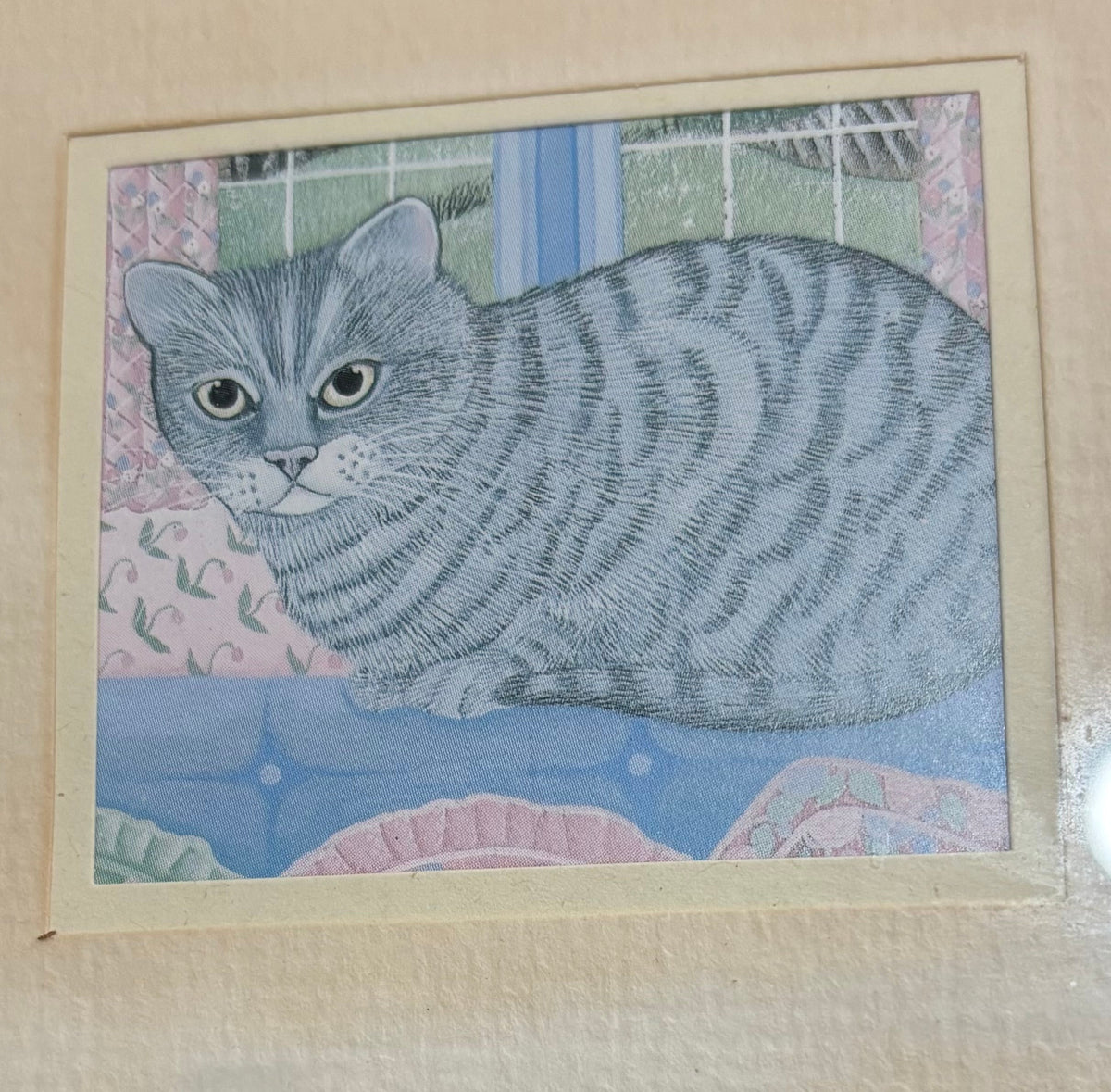 Vintage Sharon Jervis Framed Cat Prints – Four Miniatures