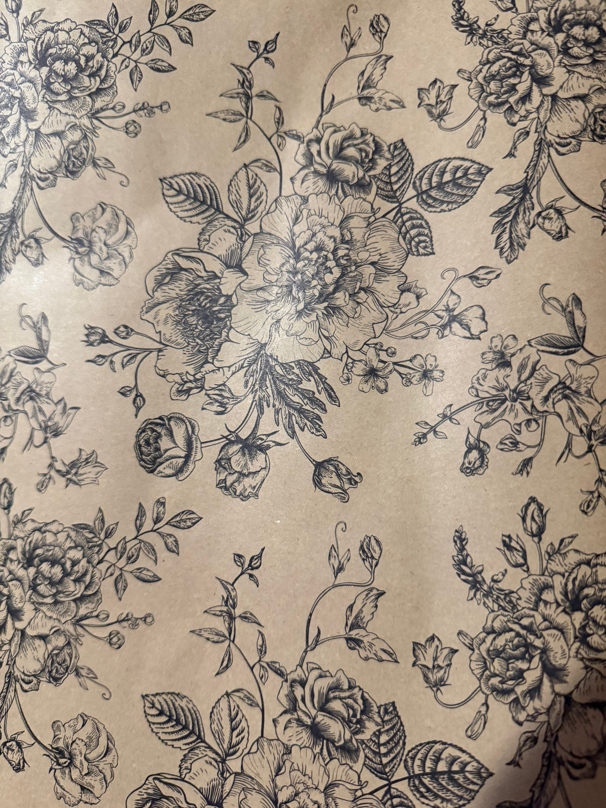 Vintage Botanical Kraft Wrapping Paper — 10 Metre Roll