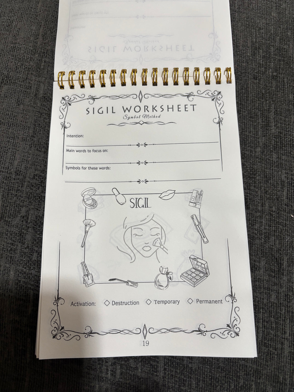 Sigil Worksheet – Spiral-Bound Sigil Creation Book