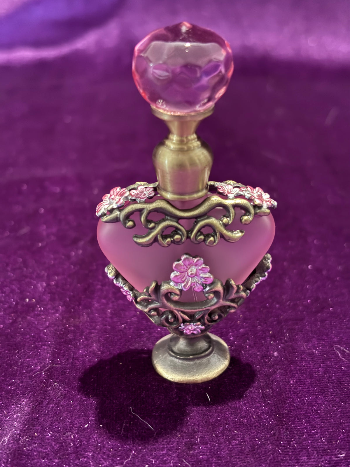 Miniature Pink Heart Glass Perfume Bottle – 5ml