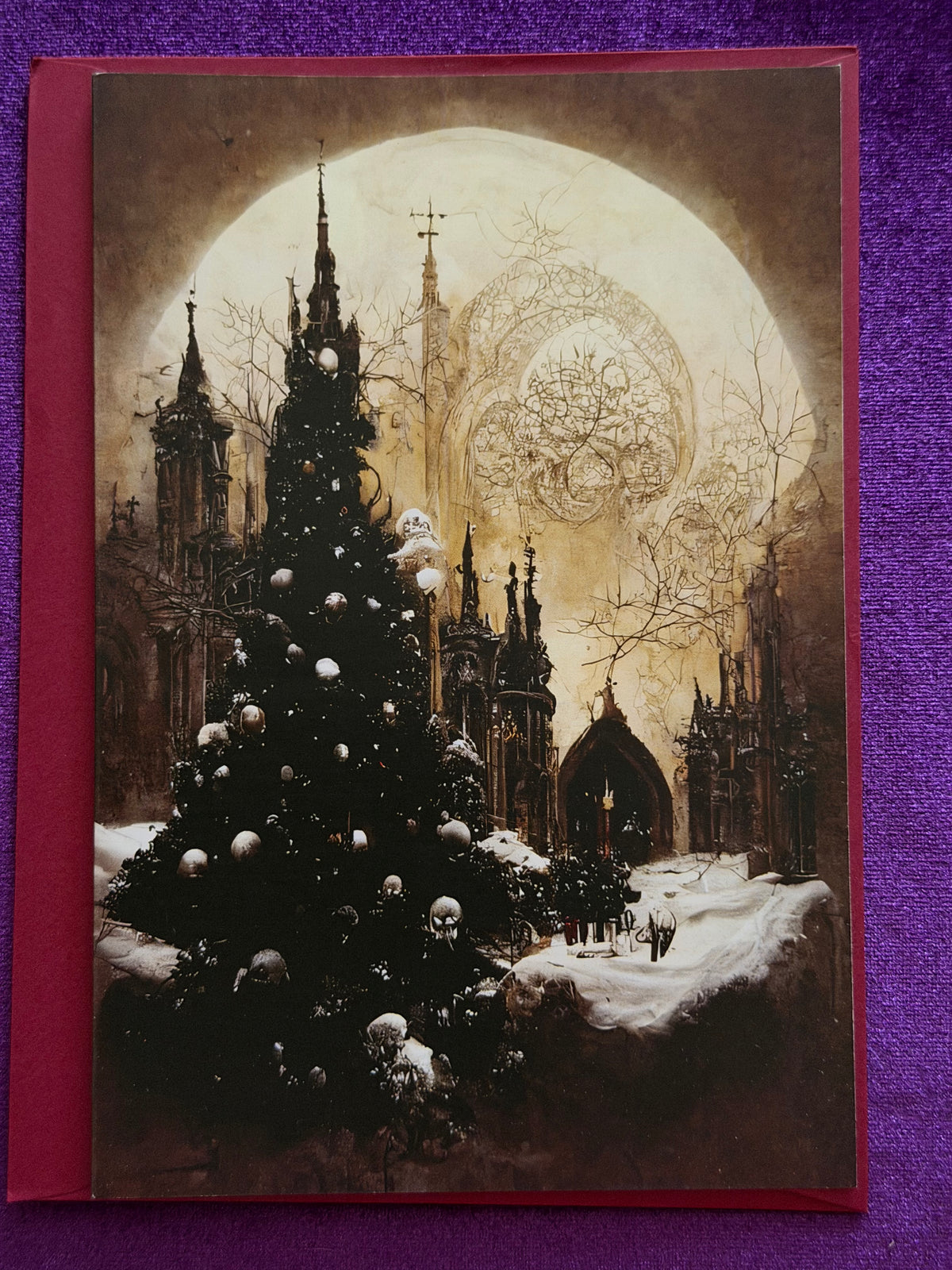 Large Gothic Moonlit Christmas Card