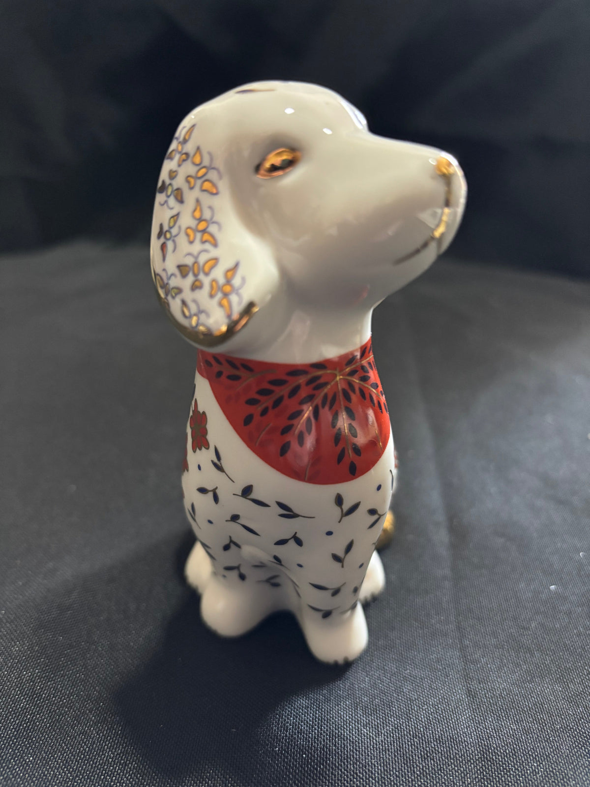 Vintage Japanese Imari Ware Style Floral Dog Figurine