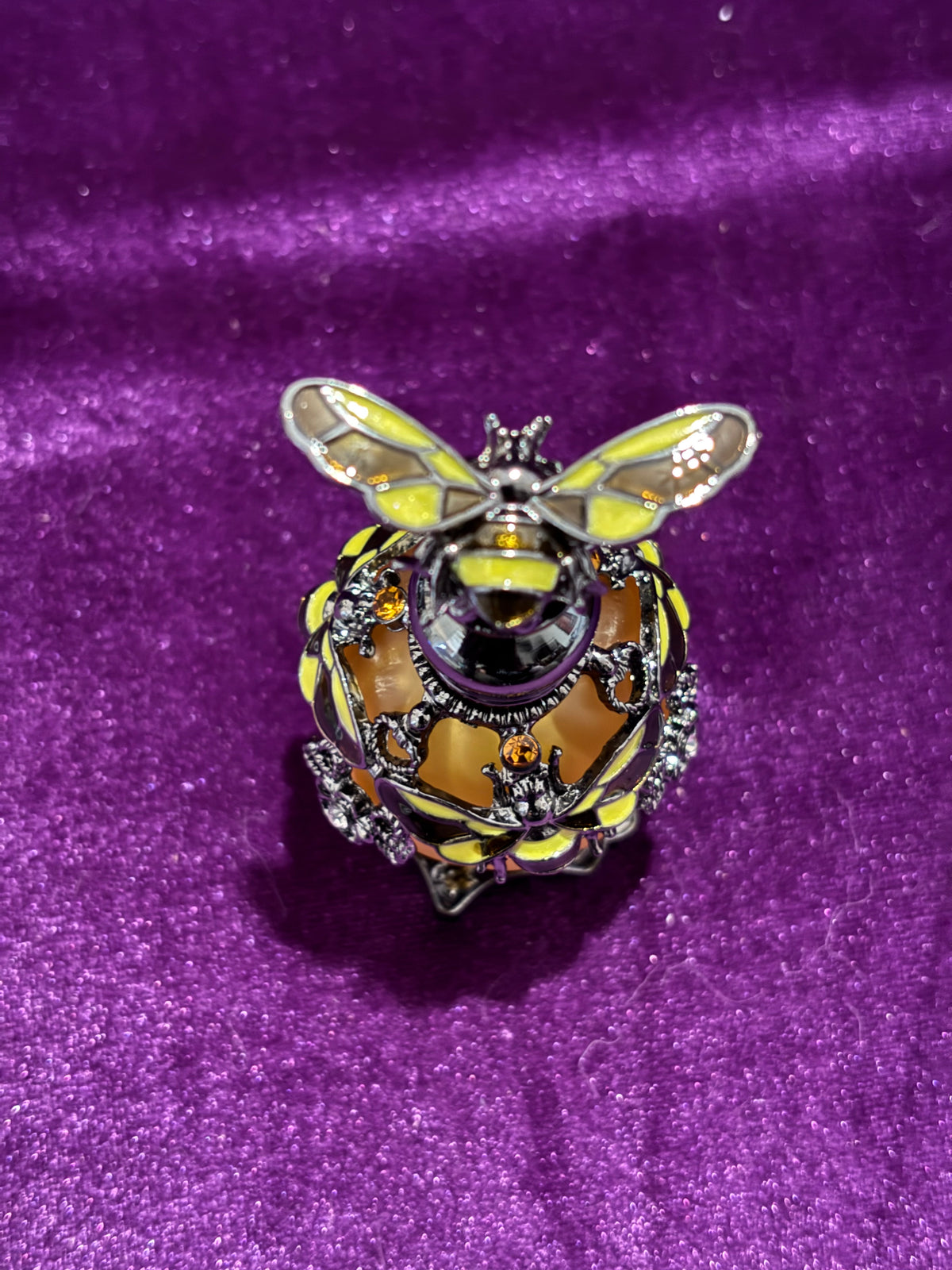 Handmade Enamel Bee Glass Perfume Bottle – 25ml