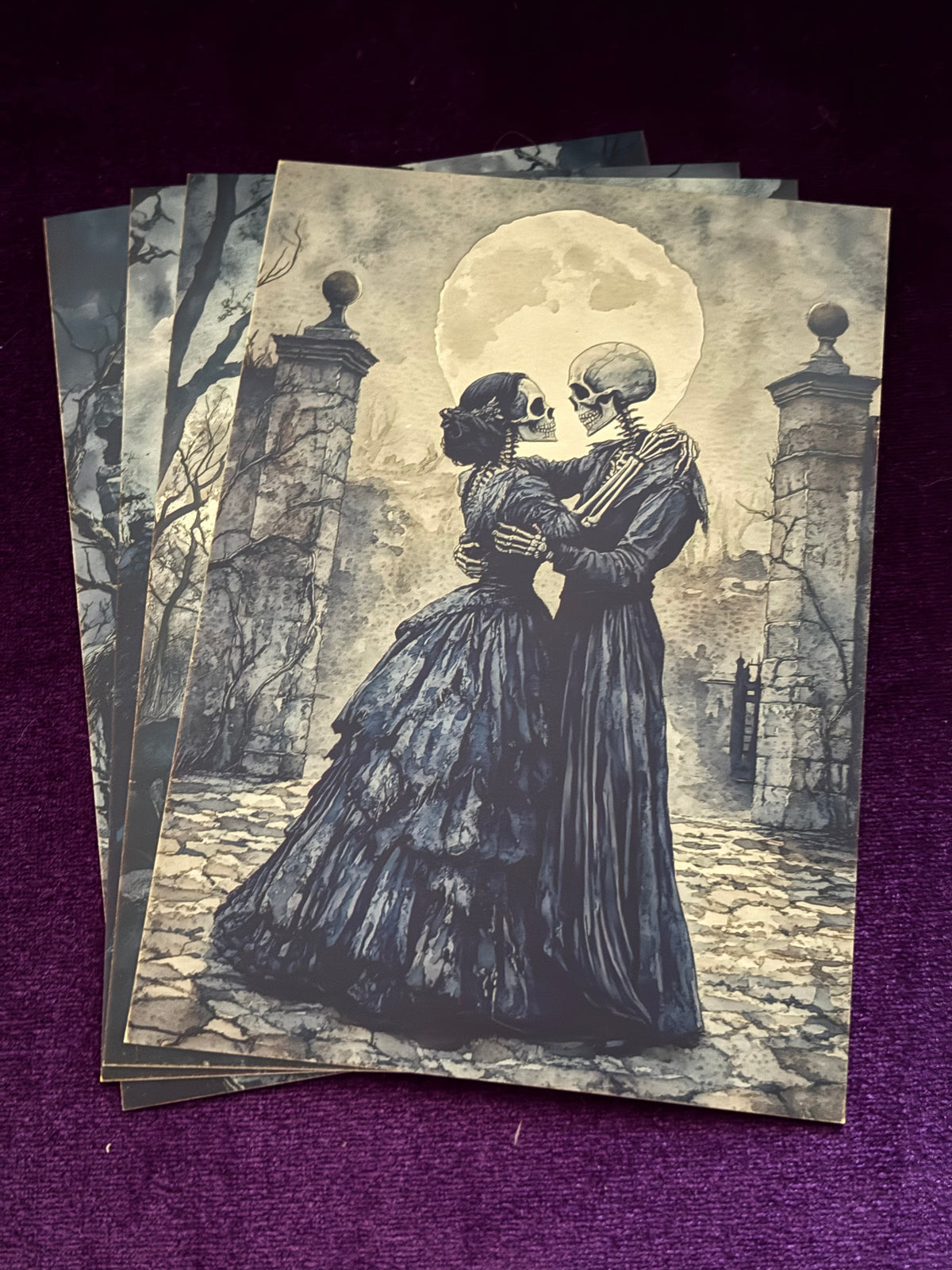 Gothic Moonlit Ruins Mini Print Set – Set 1