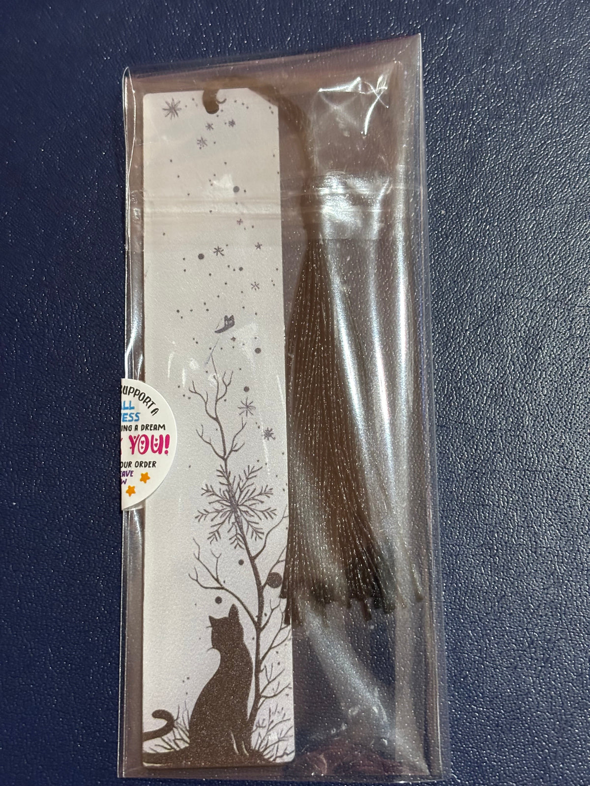 Cats & Feathers Acrylic Bookmark with Silk Tassel