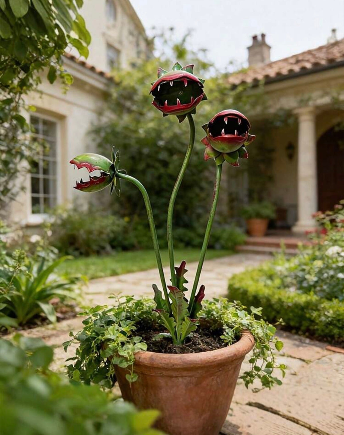 Giant 3D Carnivorous Flower Metal Garden Stake