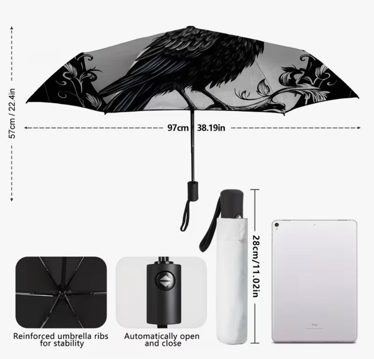 Ravens Watch Automatic Umbrella