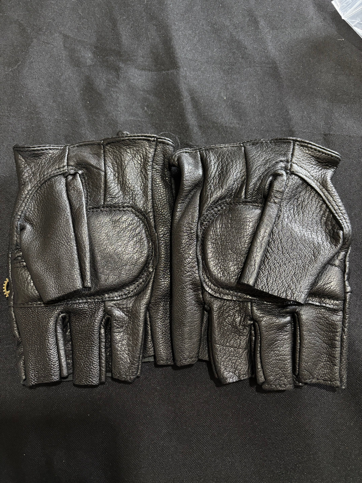 Steampunk Leather Fingerless Gloves with Working Compasses
