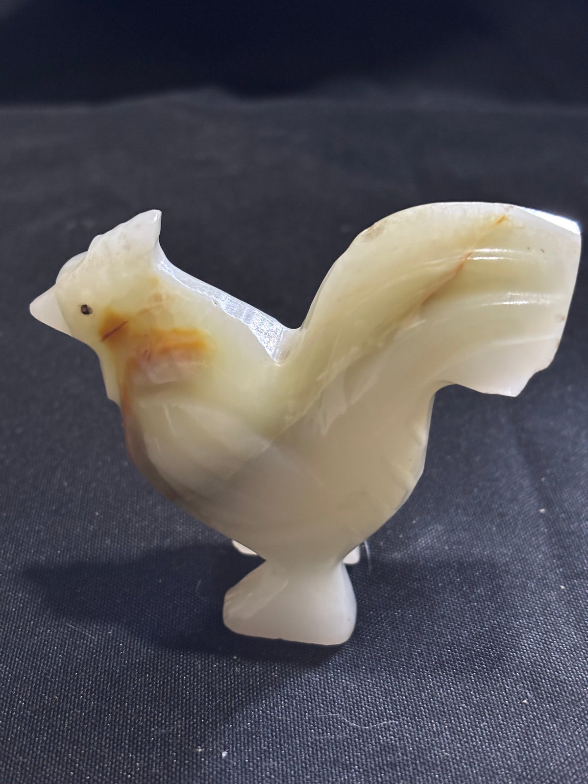 Vintage Carved Onyx Cockerel Figurine