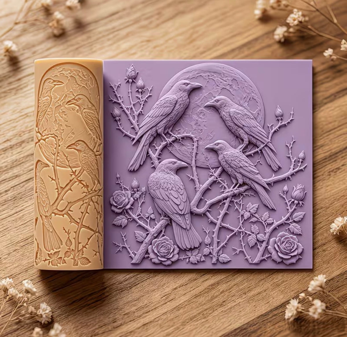 Ravens & Roses Clay Texture Roller